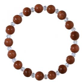 I-be, Goldfluss Bergkristall Edelstein Armband, 50202107-8 Stretch 