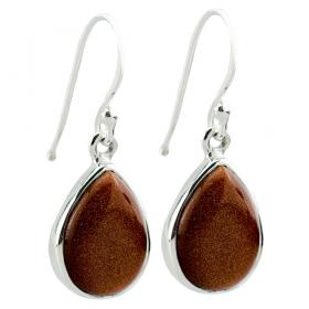 I-be, Goldfluss Edelstein Ohrringe Tropfen 925 Silber, Länge 3 cm, im Geschenketui, 392014 k S 