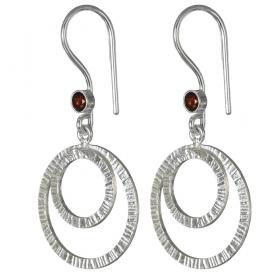 I-be, Granat Edelstein facettiert Ohrringe, 925 Silber, im Geschenketui, 392121/2K 