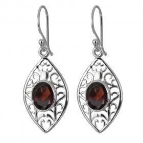 I-be, Granat Edelsteine Ohrringe facettiert, 925 Silber, im Geschenketui,392122 NV7x9 