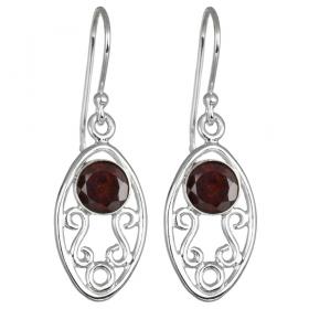 I-be, Granat Edelsteine Ohrringe facettiert, 925 Silber, im Geschenketui,392121 NV6 