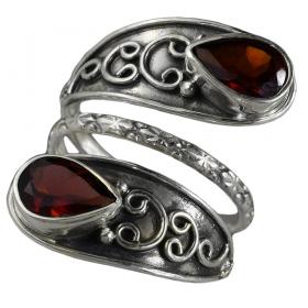 I-be, Granat Edelstein Ring 925 Sterling Silber 102124x2IS 