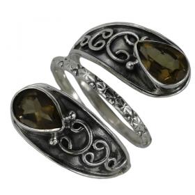 I-be, Rauchquarz Edelstein Ring 925 Sterling Silber 105024x2IS 