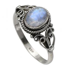 I-be, Regenbogen Mondstein Edelstein Ring 925 Sterling Silber 107912/5x7 OS 