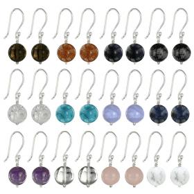 I-be, Edelstein Ohrringe 10 mm, 925 Silber 3811 S 