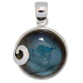 I-be, Labradorit Edelstein Anhänger 925 Silber, Länge 2,8 cm im Geschenketui, 202811S 