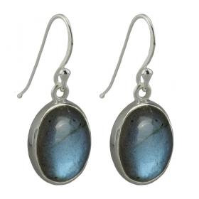 I-be, Labradorit Edelstein Ohrringe oval, 925 Silber, Länge: 3,3 cm, im Geschenketui, 392822 g S 