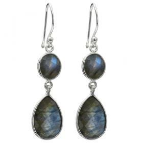 I-be, Labradorit Edelstein Ohrringe facettiert, 925 Silber, im Geschenketui, 39282124 S 