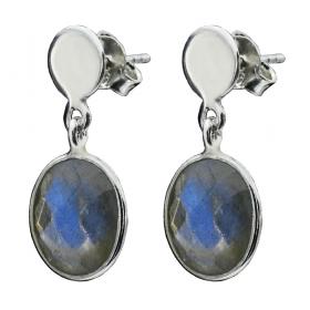 I-be, Labradorit Edelstein Ohrstecker facettiert 925 Silber, im Geschenketui, 352822 Hänger 