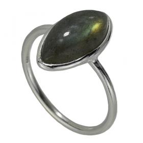 I-be, Labradorit Edelstein Ring 925 Sterling Silber 1028 Narvette 