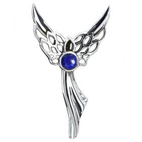 I-be, Lapislazuli Edelstein Anhänger Engel 925 Silber, Länge 3 cm im Geschenketui, 202911/Engel 