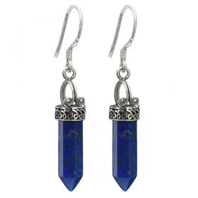 I-be, Lapis Lazuli Edelstein Ohrringe Kristall 925 Silber, Länge 4,5 cm im Geschenketui, 3929 Kristall MS 