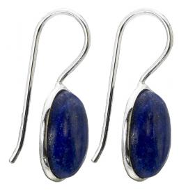 I-be, Lapis Lazuli Edelstein Ohrringe oval 925 Silber, Länge:  2,8 cm, im Geschenketui, 392912S 