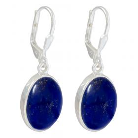 I-be, Lapis Lazuli Edelstein Ohrringe oval 925 Silber, Länge 3,3 cm im Geschenketui, 392912 g KB 