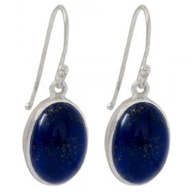I-be, Lapis Lazuli Edelstein Ohrringe oval 925 Silber, Länge 3,3 cm im Geschenketui, 392912 g S 