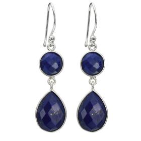 I-be, Lapis Lazuli Edelstein Ohrringe facettiert 925 Silber, im Geschenketui, 39292124 S 