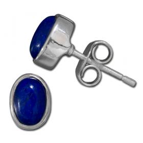 I-be, Lapis Lazuli Edelstein Ohrstecker 925 Silber, im Geschenketui, 352912 6x8 