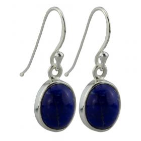 I-be, Lapis Lazuli Edelstein Ohrringe oval 925 Silber, Länge 3 cm im Geschenketui, 392912 k S 