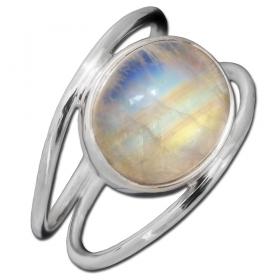 I-be, Regenbogen Mondstein Edelstein Ring 925 Sterling Silber 107912/10x12-2B 