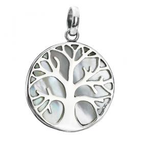 I-be, Perlmutt Anhänger Lebensbaum, 925 Silber, 204701 BDL mittel 