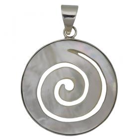 I-be, Perlmutt Anhänger Spirale, 925 Silber, 2047 Spirale 