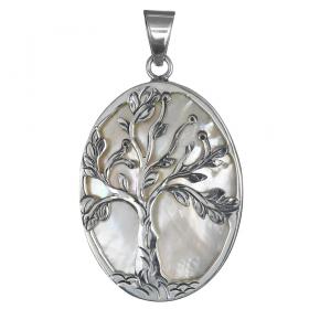 I-be, Perlmutt Anhänger Lebensbaum, 925 Silber, 204702 BDL 