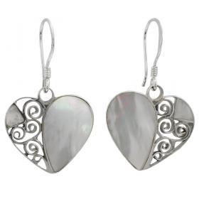 I-be, Perlmutt Herz Ohrringe, 925 Silber, 3947 Herz 