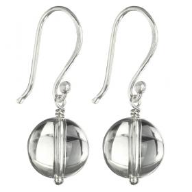 I-be, Bergkristall Edelstein Ohrringe rund, 925 Silber, 380711 S 