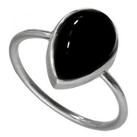 I-be, Onyx schwarz Edelstein Ring 925 Sterling Silber 104414 