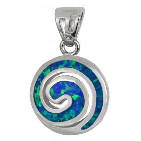 I-be, Blauer Opal Edelstein Anhänger Spirale, 2045 Spirale bl 