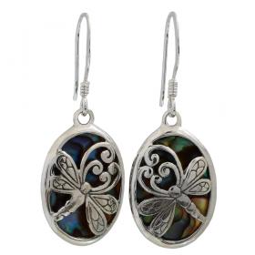 I-be, Paua Muschel Abalone oval mit Libelle, 925 Silber, 398202 Libelle 