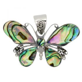 I-be, Paua Muschel Abalone Anhänger Schmetterling, 925 Silber, 2082 Schmetterling 