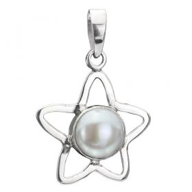 I-be, Süßwasserperlen Anhänger Stern, echte Edelsteine, 925 Silber, 2068 Stern 