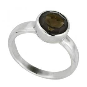 I-be, Rauchquarz Edelstein Ring 925 Sterling Silber 105021/8 