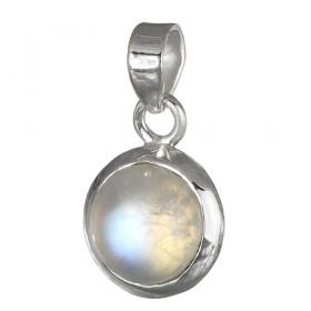 I-be, Regenbogen Mondstein Edelstein Anhänger 925 Silber, Länge: 1,8 cm im Geschenketui, 207911/10 