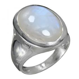 I-be, Regenbogen Mondstein Edelstein Ring 925 Sterling Silber 107912/12x16 