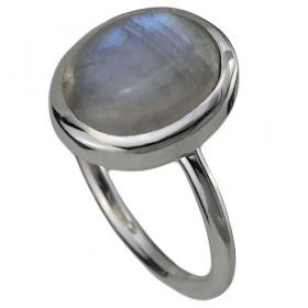I-be, Regenbogen Mondstein Edelstein Ring 925 Sterling Silber 107912/10x12 