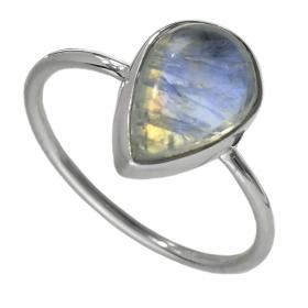 I-be, Regenbogen Mondstein Edelstein Ring 925 Sterling Silber 107914 