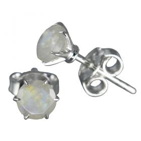 I-be, Regenbogen-Mondstein Edelstein facettiert  Ohrstecker, 925 Silber, im Geschenketui, 357921KF 