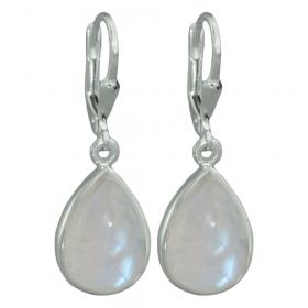 I-be, Regenbogen-Mondstein Edelstein Ohrringe Tropfen 925 Silber, Länge 3,1 cm im Geschenketui, 397914 k KB 