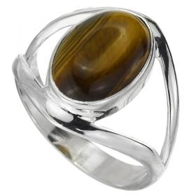 I-be, Tigerauge Edelstein Ring 925 Sterling Silber 107112/10x14-2B 