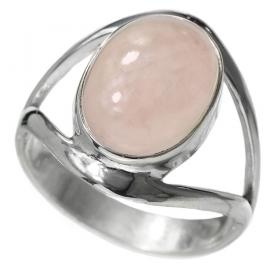 I-be, Rosenquarz Edelstein Ring 925 Sterling Silber 105312/10x14-2B 
