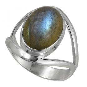 I-be, Labradorit Edelstein Ring 925 Sterling Silber 102812/10x14-2B 