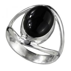 I-be, Onyx schwarz Edelstein Ring 925 Sterling Silber 104412/10x14-2B 