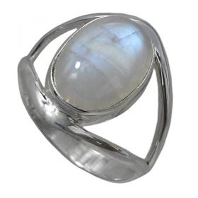 I-be, Regenbogen Mondstein Edelstein Ring 925 Sterling Silber 107912/10x14 