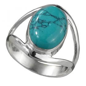 I-be, Türkis Edelstein Ring 925 Sterling Silber 107412/10x14-2B 