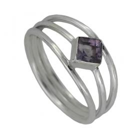 I-be, Amethyst Edelstein Ring 925 Sterling Silber 100325-3B 