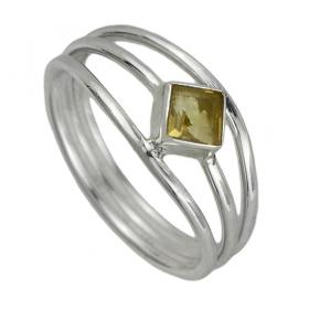 I-be, Citrin facettiert Edelstein Ring 925 Sterling Silber 101525-3B 