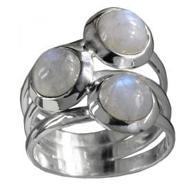 I-be, Regenbogen Mondstein Edelstein Ring 925 Sterling Silber 107911-3 