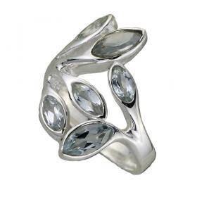 I-be, Blau Topas Edelstein Ring 925 Sterling Silber 107225 leaf 